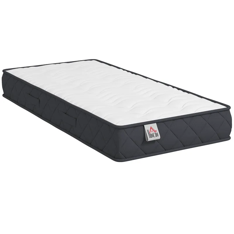 HOMCOM Saltea 90x190cm, saltea 1 persoană, spumă cu memorie, 20cm grosime, certificat Oeko-Tex, fermitate medie