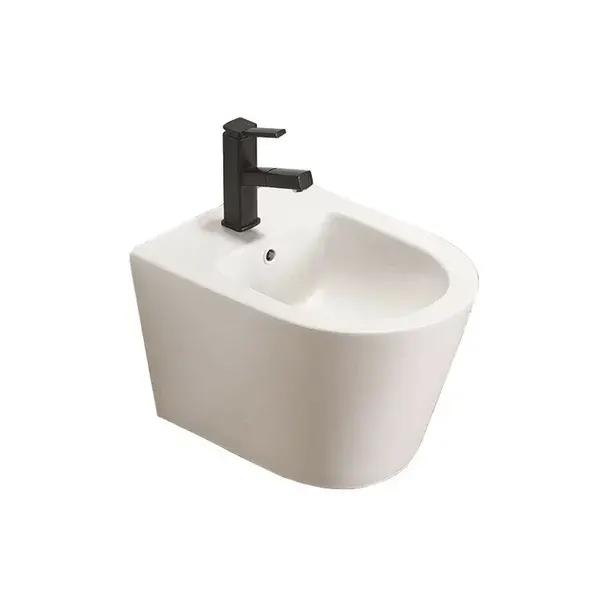 Bideu suspendat Fluminia Clementina, 49.5x36.5x33 cm, igienic si durabil, alb