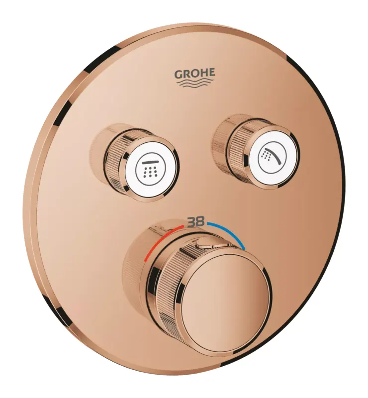 Unitate control Grohe Grohtherm Smartcontrol 29119DA0, 1 2 , 2 iesiri, termostat, necesita valva incastrata, lucios, cupru