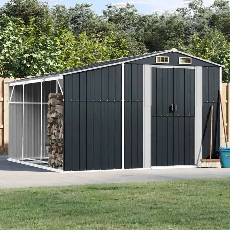 Sopron de gradina, antracit, 277x279x179 cm, otel galvanizat
