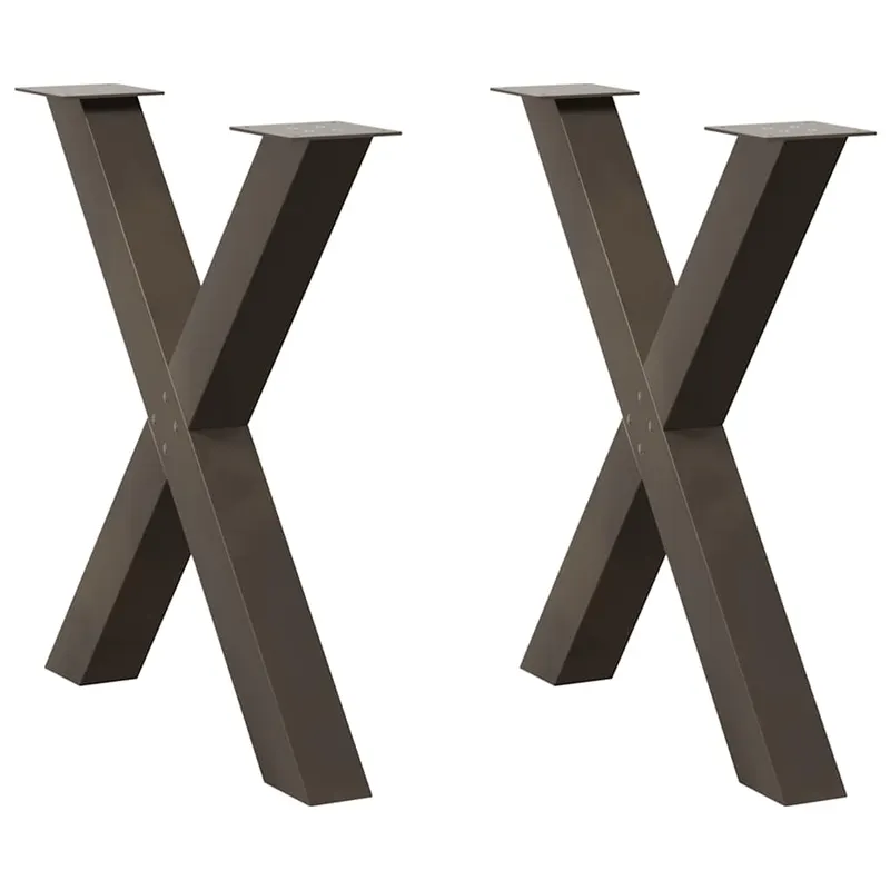 Picioare pentru masa in forma de x 2 buc otel natural otel