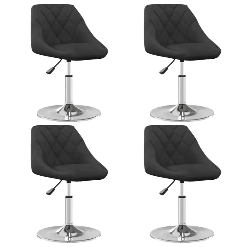 scaune de masa pivotante, 4 buc., negru, catifea