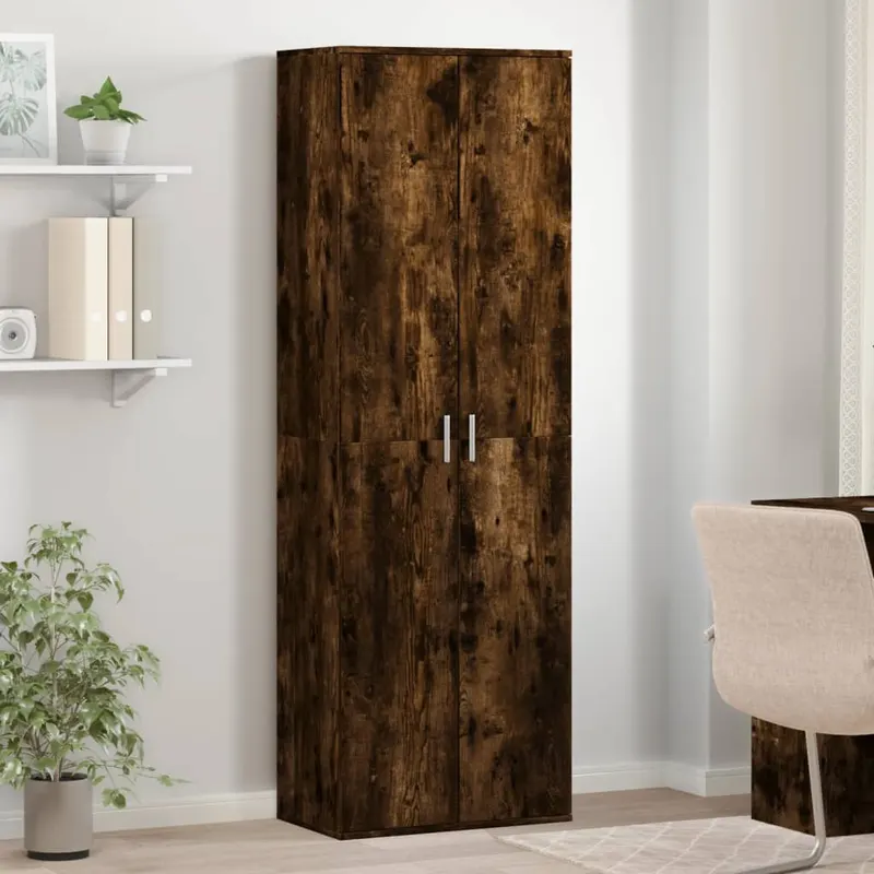 dulap inalt, stejar fumuriu, 60x35x180 cm, lemn prelucrat