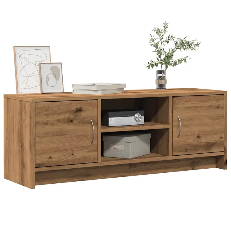 dulap tv, stejar artizanal, 102x30x37,5 cm, lemn prelucrat