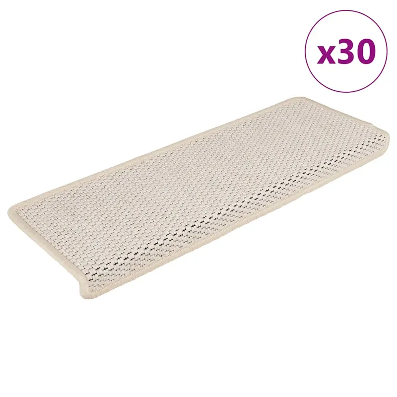Covorase scari autoadezive, 30 buc., crem, 65x21x4 cm, sisal