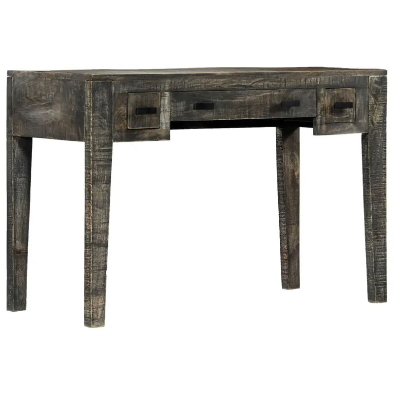 birou, negru, 110 x 50 x 75 cm, lemn masiv de mango