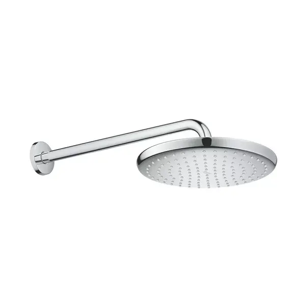 Palarie de dus Grohe 26668000, Dus fix Tempesta 250, montaj pe perete, pentru un dus confortabil zilnic, alb, crom