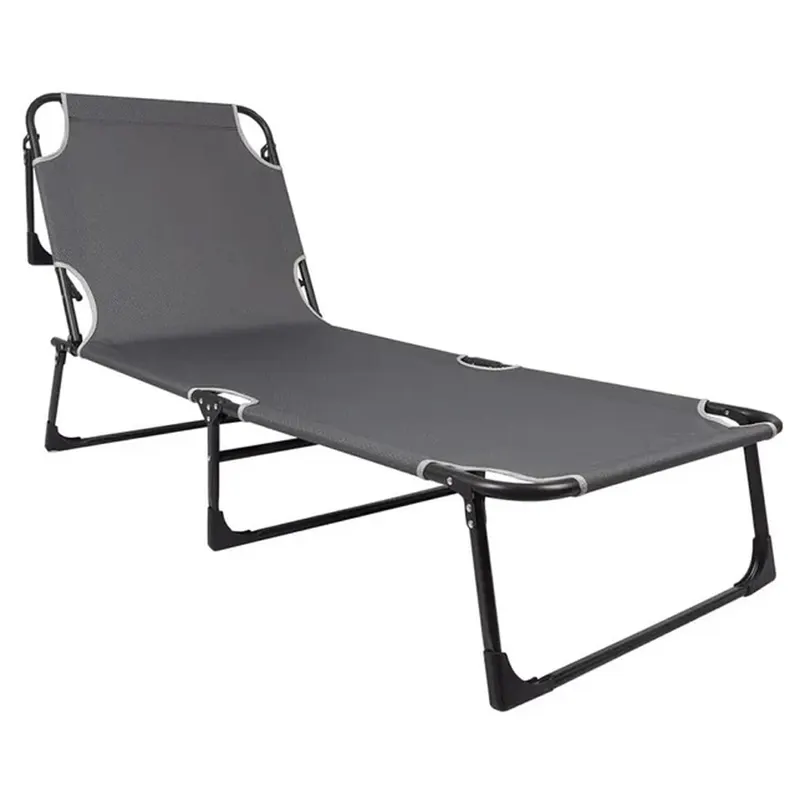 Sezlong 5Five Beach Chair, cadru metalic, pliere compacta, 173x56x27 cm, gri