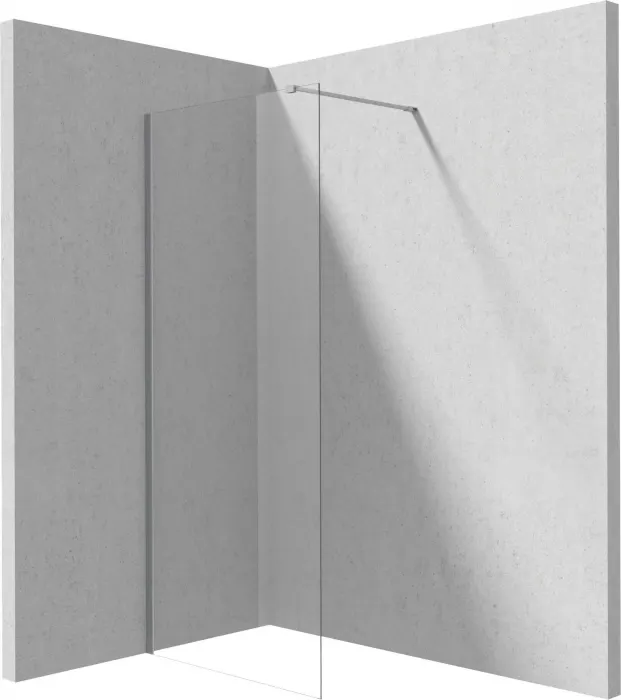 Paravan dus fix 70x195cm, sticla securizata 6 mm, cu finisaj otel slefuit, tehnologie Active-Cover, Deante Prizma