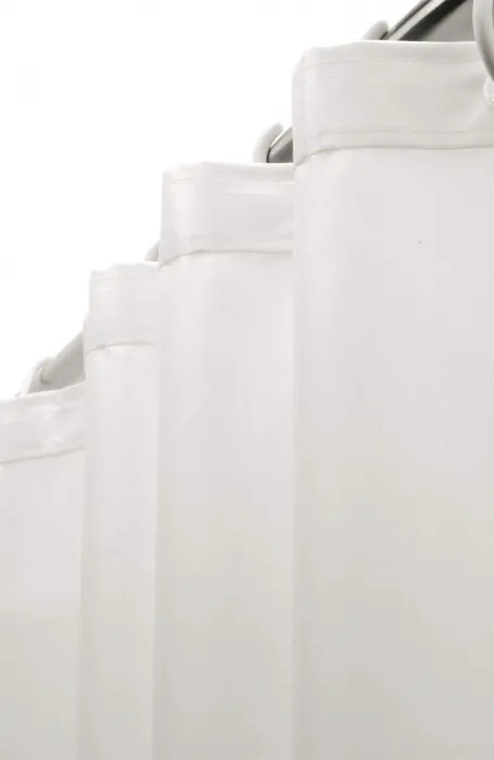 Perdea de dus, universala, 180 cm, cu 12 ochiuri, alb mat, Deante