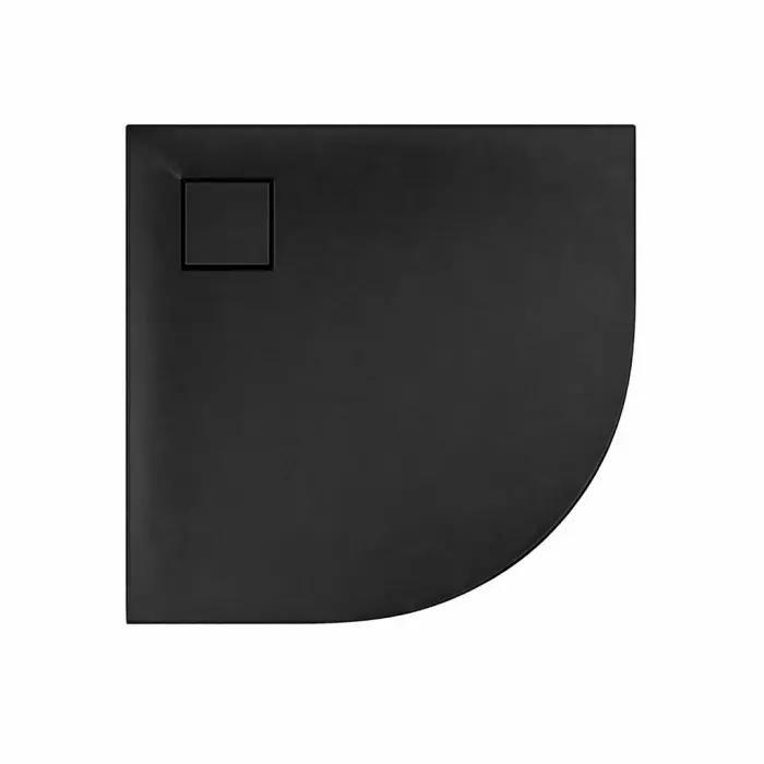 Cadita dus semirotunda 90x90x4 cm, negru mat, Cersanit Tako Slim