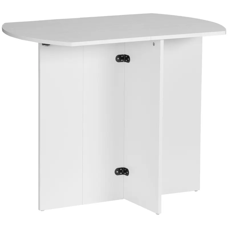 HOMCOM Masă Pliabilă Bucătărie Prânz Lemn Melamină Ușor de Curățat Design Compact Alb