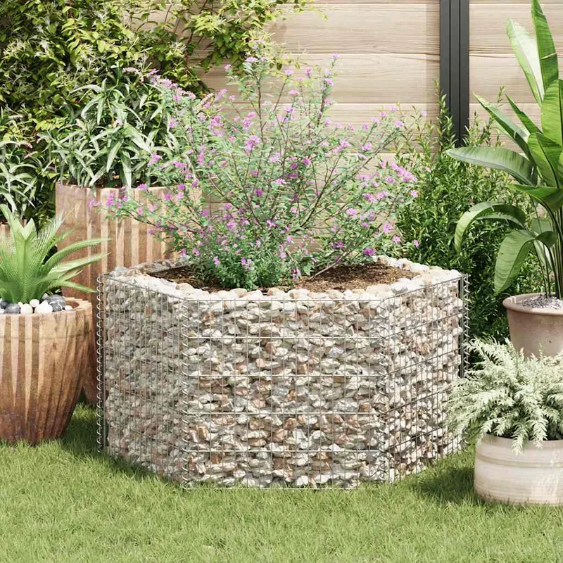 Strat inaltat gabion hexagonal, 100 x 90 x 50 cm