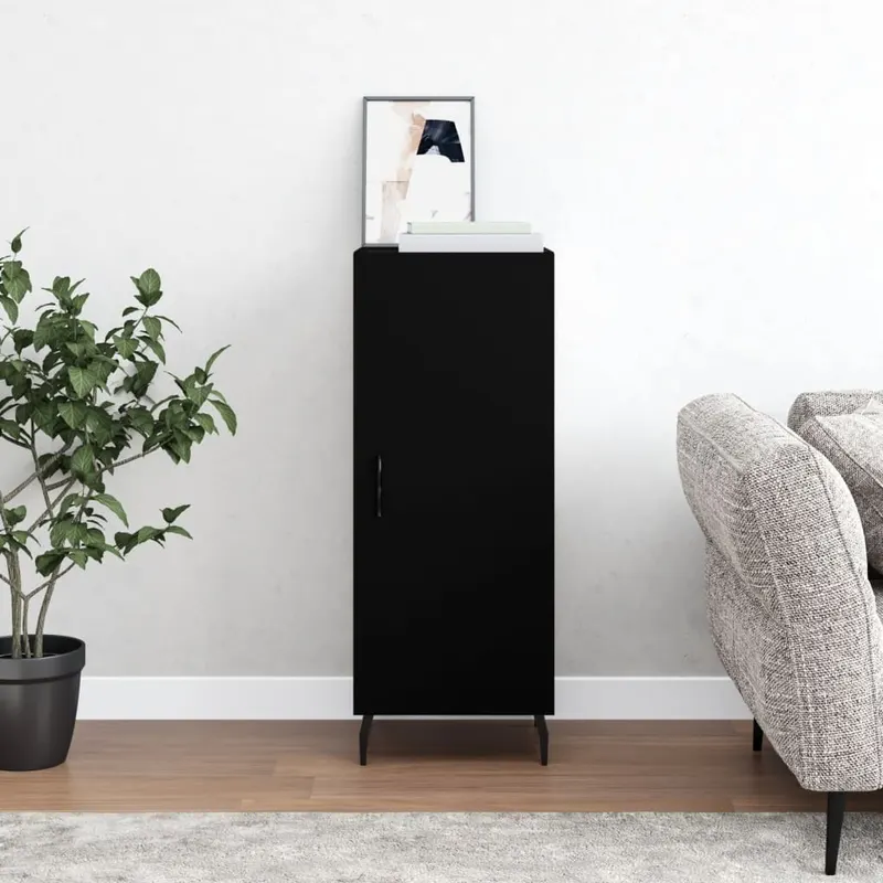 servanta, negru, 34,5x34x90 cm, lemn compozit