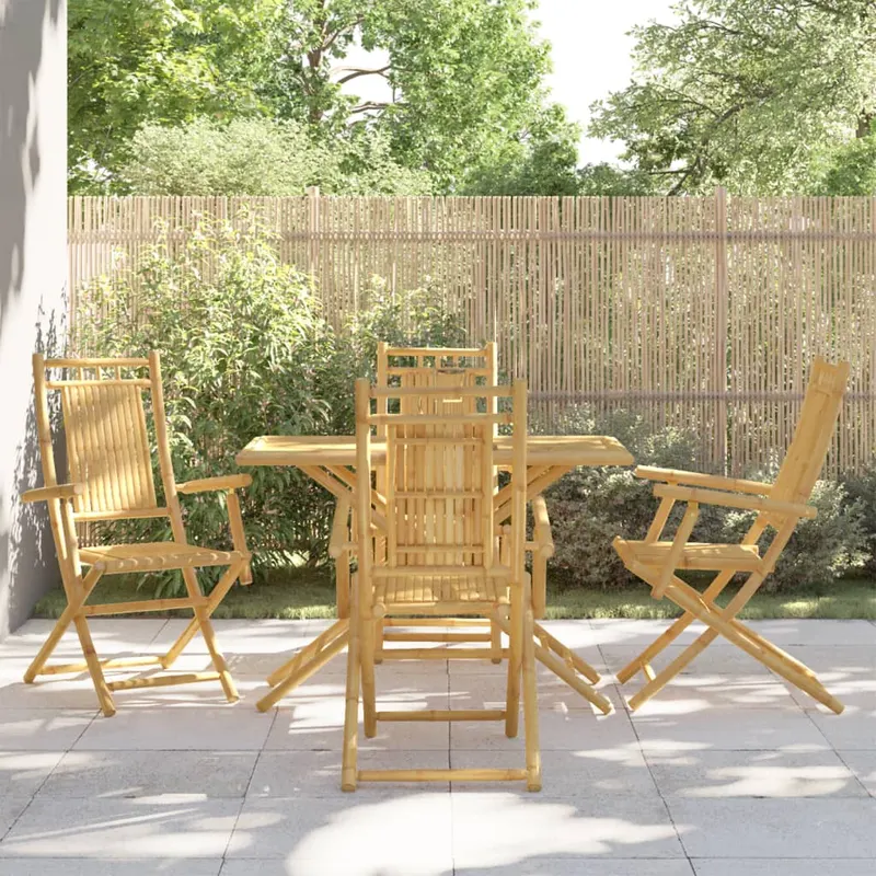 set mobilier de gradina, 5 piese, bambus