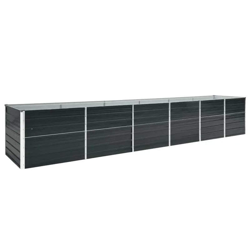 strat inaltat gradina, antracit, 480x80x77 cm, otel galvanizat