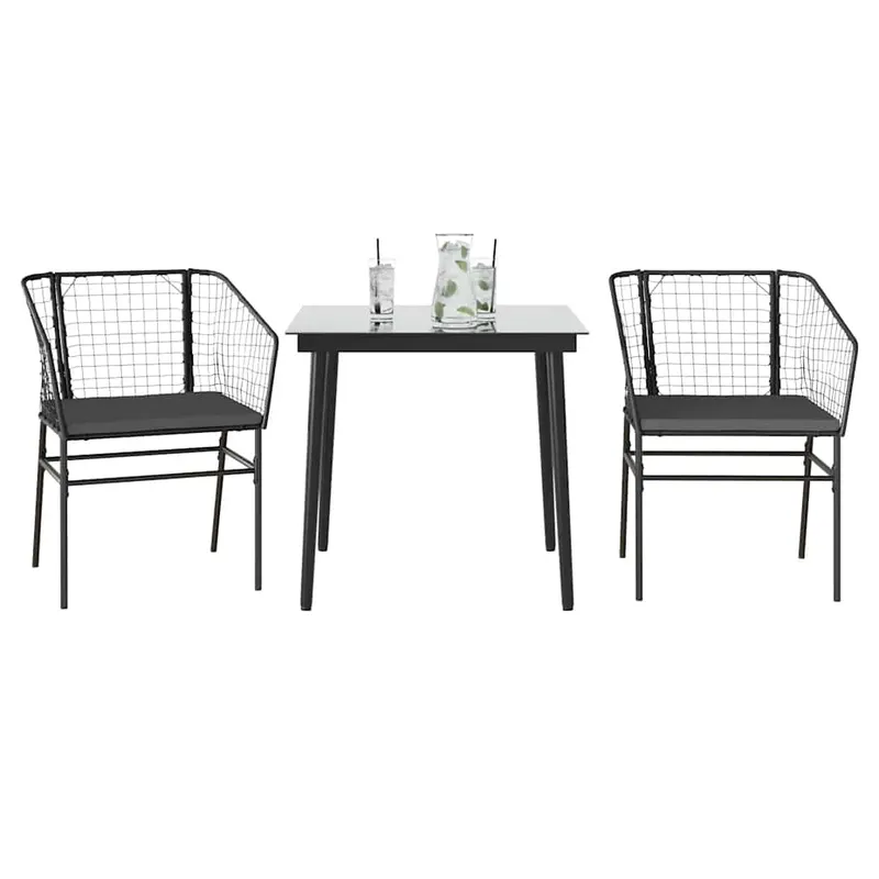 set de sufragerie de gradina 3 piese neagra