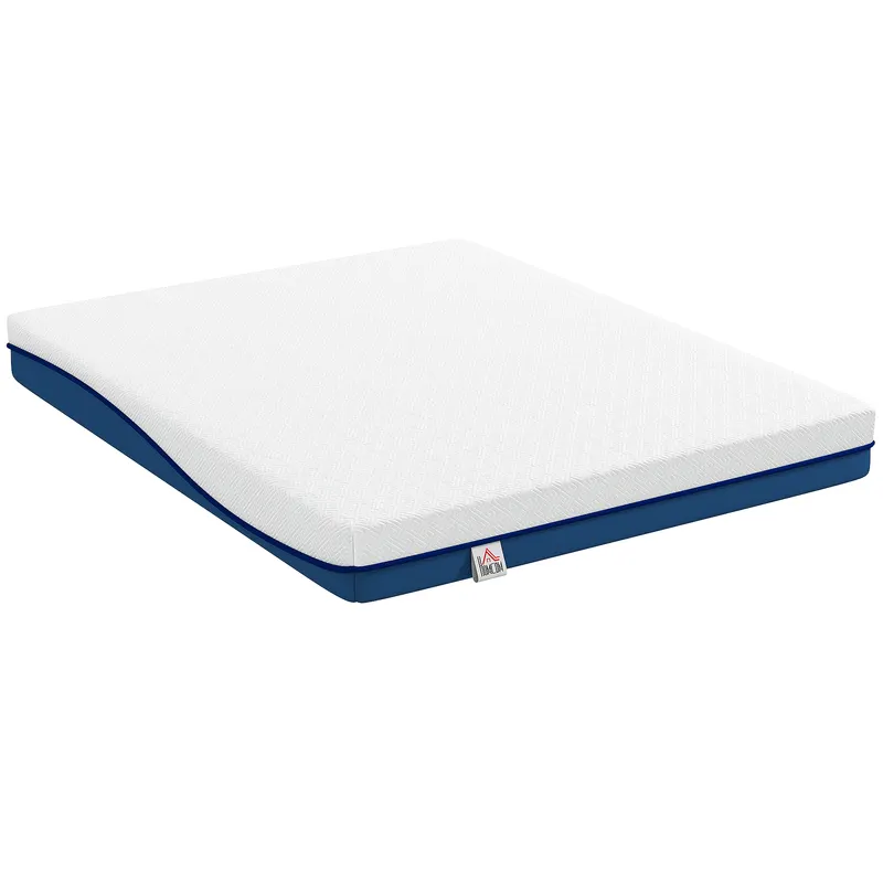 HOMCOM Saltea 160x200 cm, saltea 2 persoane, spumă cu memorie infuzată cu ceai verde, husă detașabilă lavabilă, fermitate medie