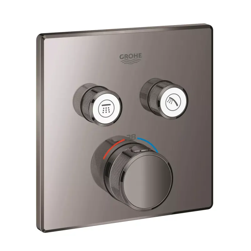 Unitate control Grohe Grohtherm Smartcontrol 29124A00, 2 iesiri, termostat, necesita set fixare, lucios, grafit