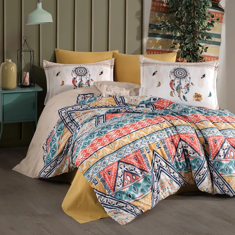 Lenjerie de pat ranforce clasy king size (boho)