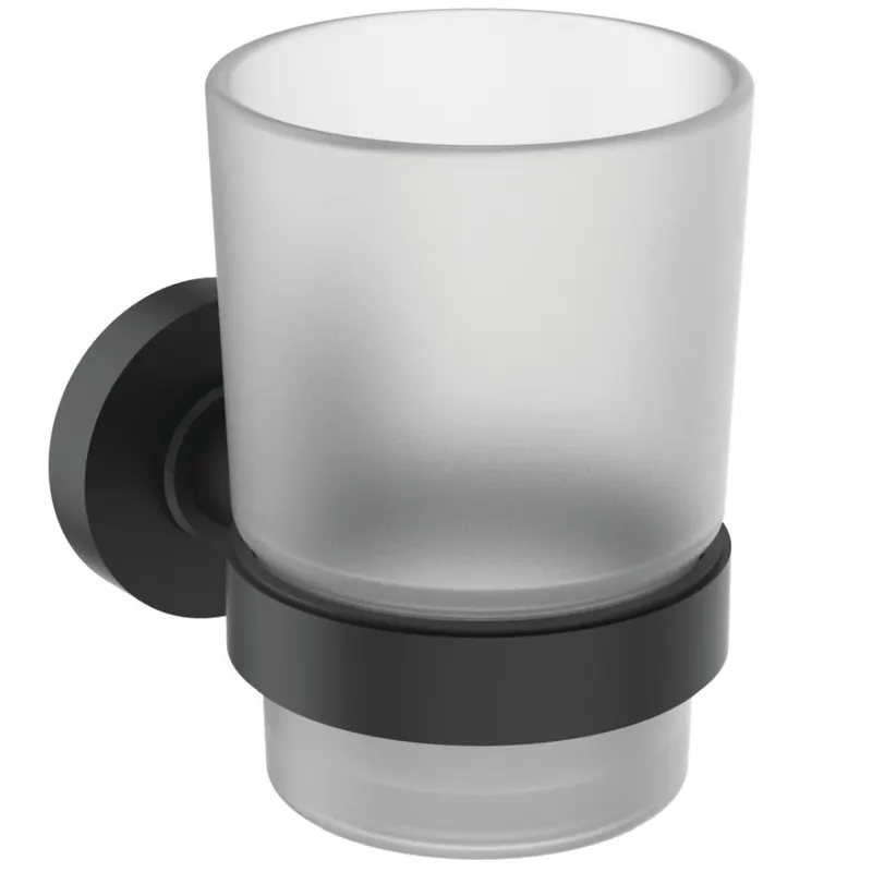 Suport pahar periute de dinti Ideal Standard IOM negru mat