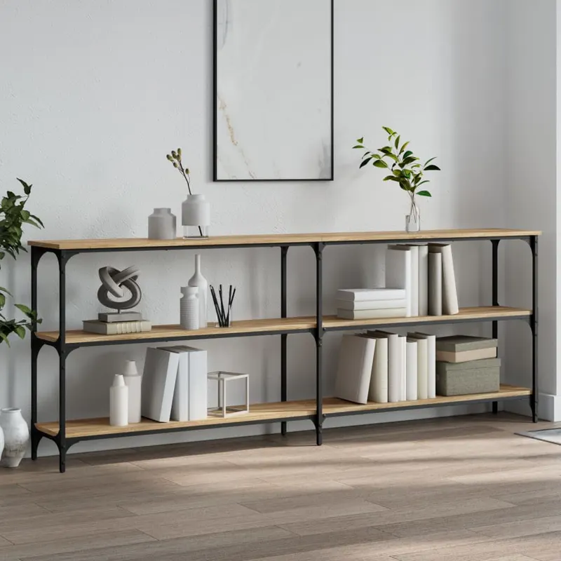 masuta consola, stejar sonoma, 200x29x75 cm, lemn prelucrat