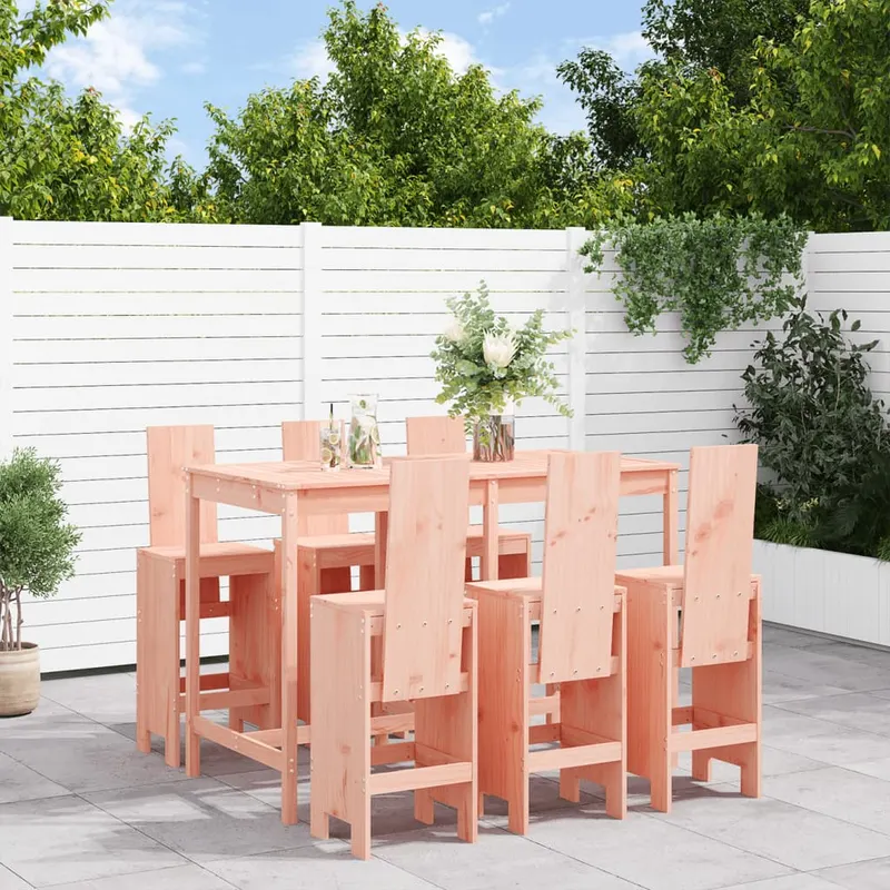 set bar de gradina, 7 piese, lemn masiv douglas