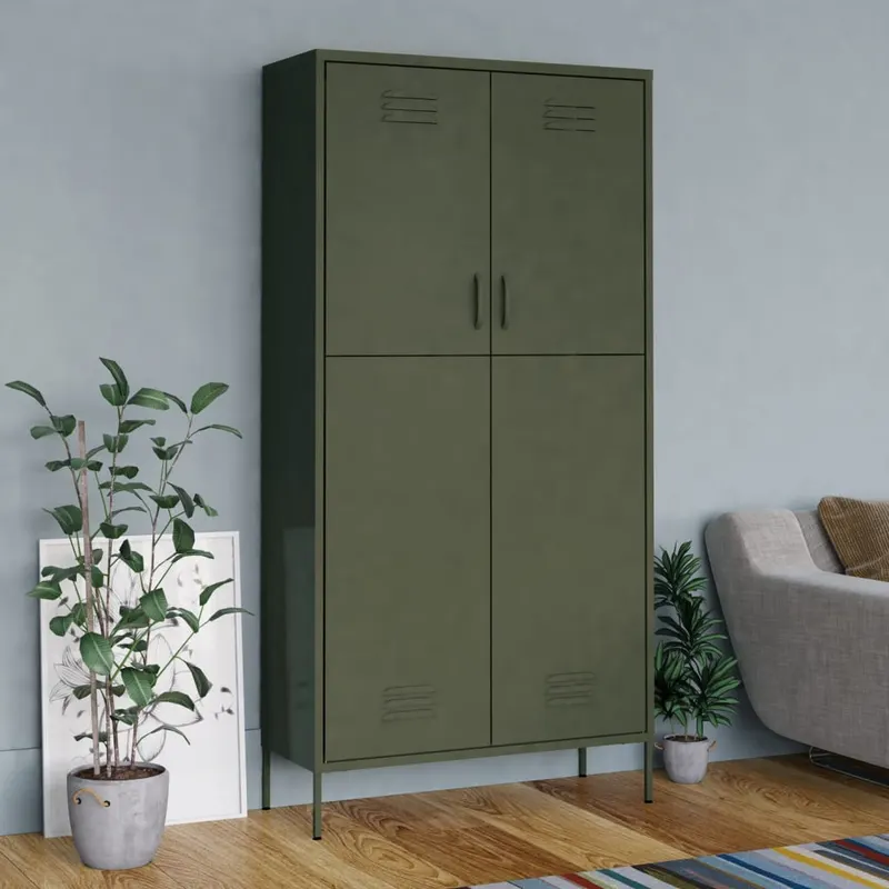 sifonier, verde maslniu, 90x50x180 cm otel