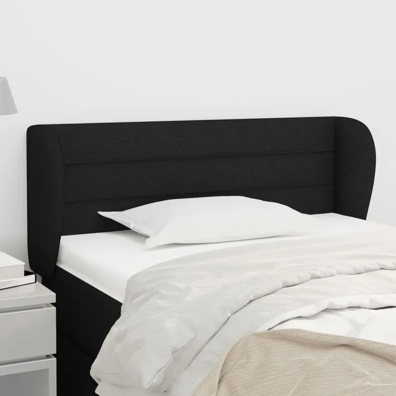 tablie de pat cu aripioare negru 83x23x78/88 cm material textil