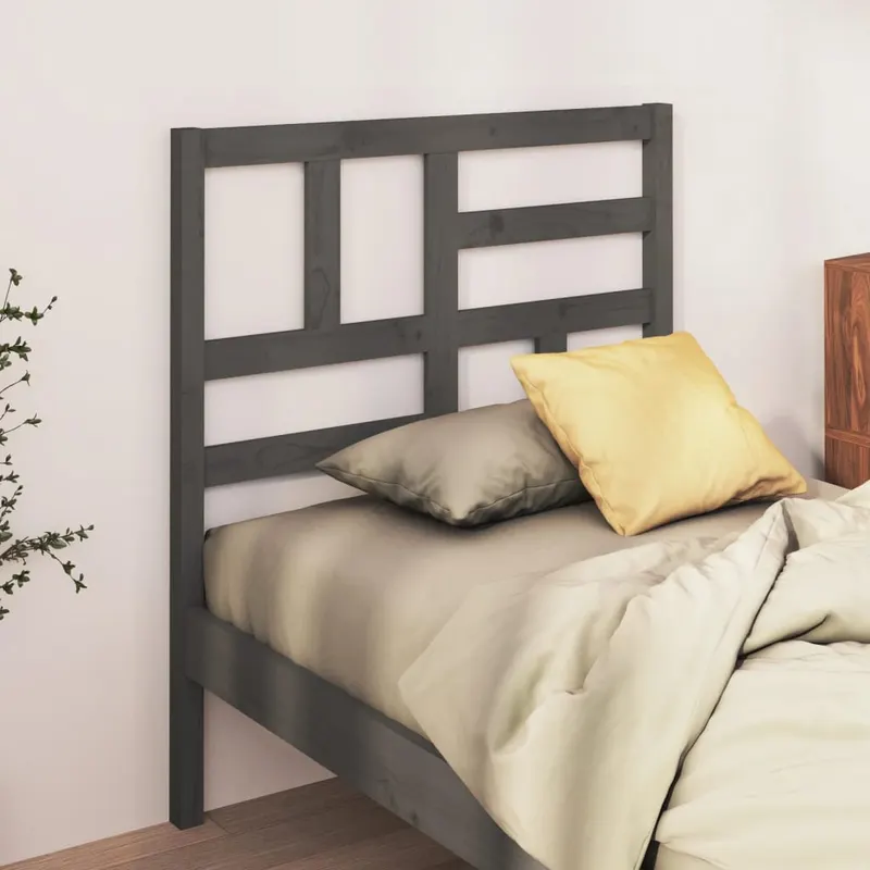 tablie de pat, gri, 96x4x104 cm, lemn masiv de pin