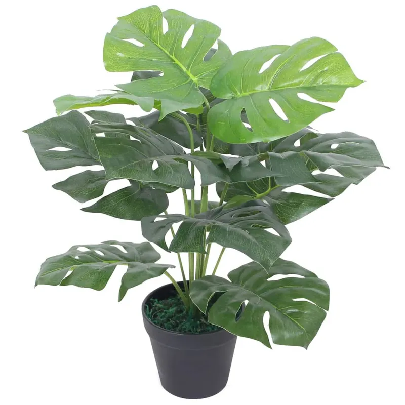 planta artificiala monstera cu ghiveci, 45 cm, verde
