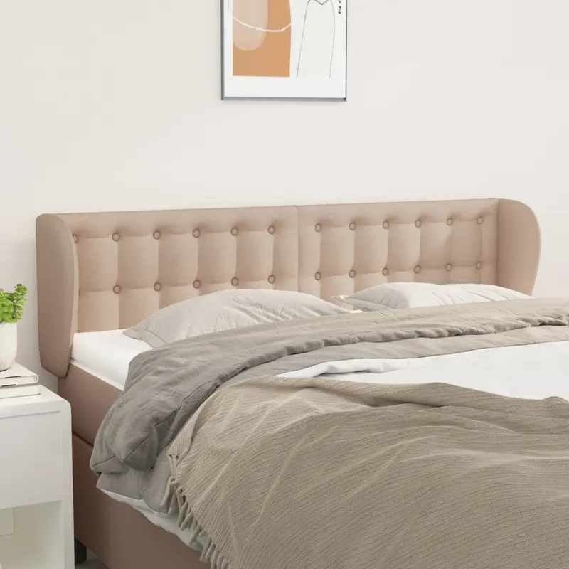 tablie pat cu aripioare cappuccino 147x23x78/88cm piele eco