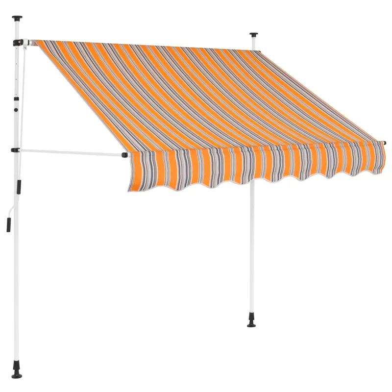 copertina retractabila manual, dungi galben si albastru, 200 cm