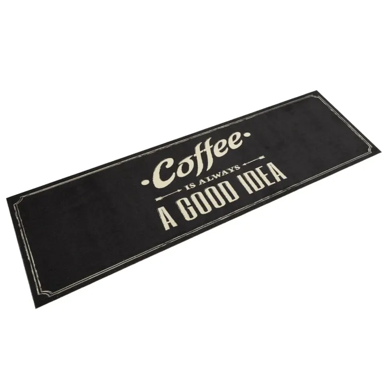 covor de bucatarie lavabil, text coffee, 45x150 cm, catifea