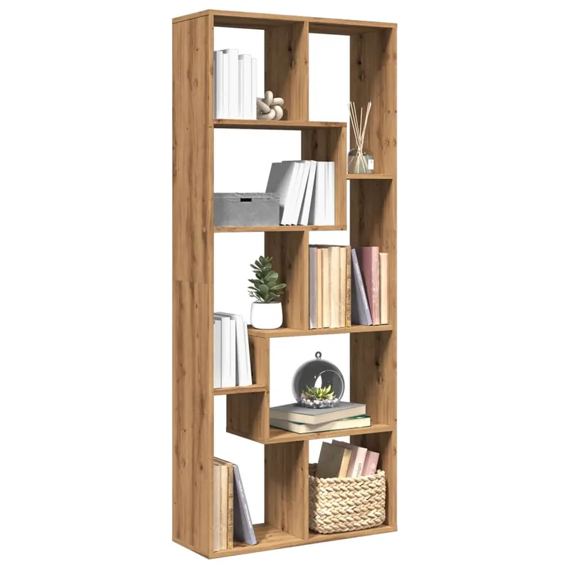 biblioteca/separator camera stejar artizanal 67x25x161,5cm lemn