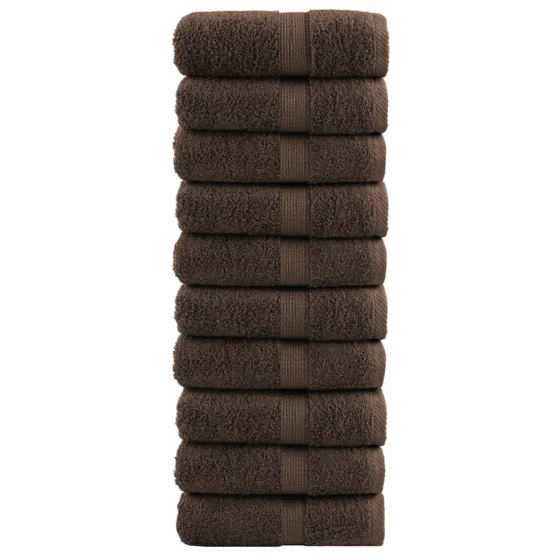 Prosoape maini premium solund 10 buc maro 30x30cm 600gsm