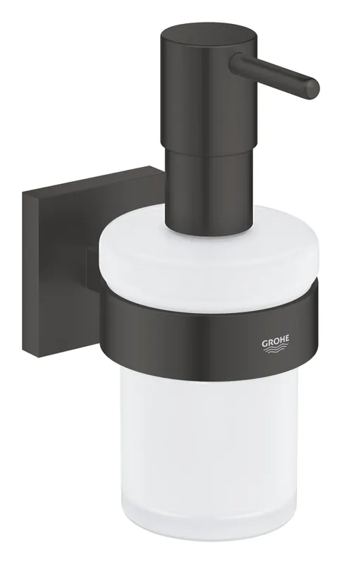 Dozator sapun Grohe 410982430, 144 mm, 126 mm, 2 orificii instalare, 160 volum ml, pe perete, sticla, metal, Negru