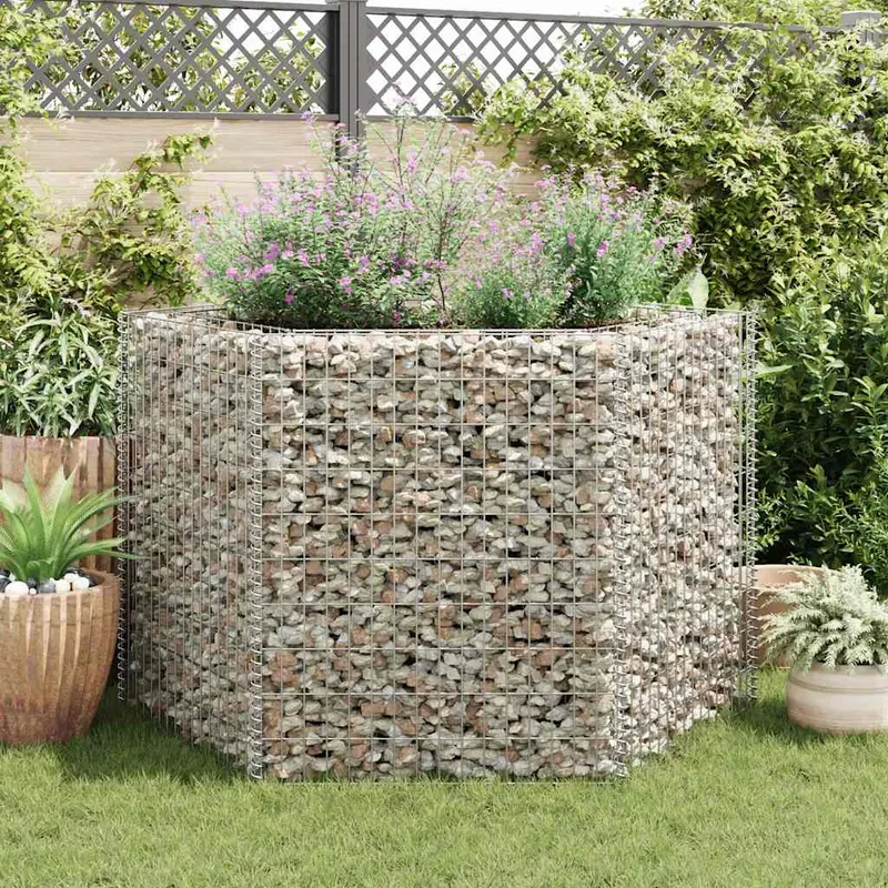 Strat inaltat gabion hexagonal, 160 x 140 x 100 cm