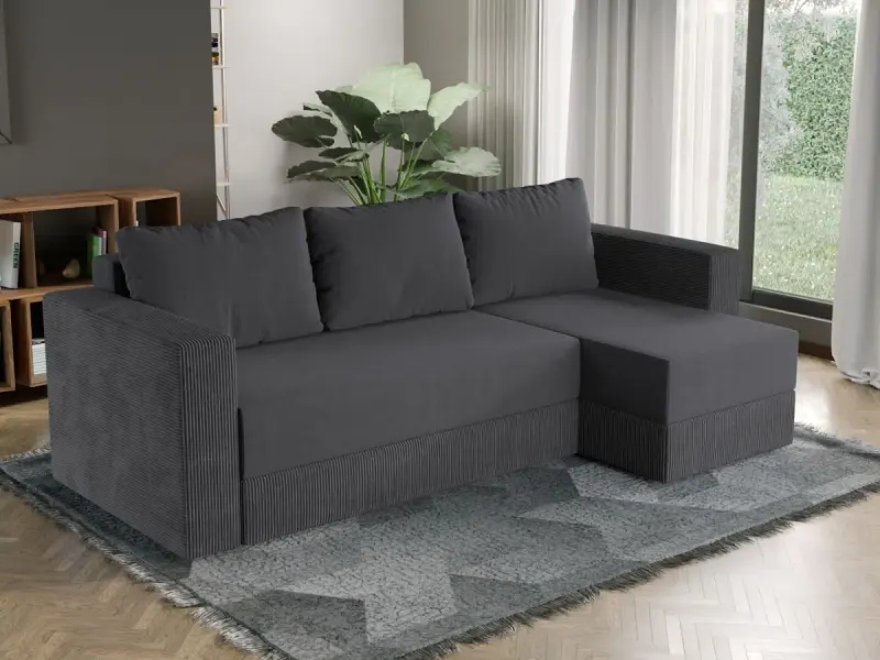 Coltar Extensibil Alfa Catifea / Reiat Gri Inchis