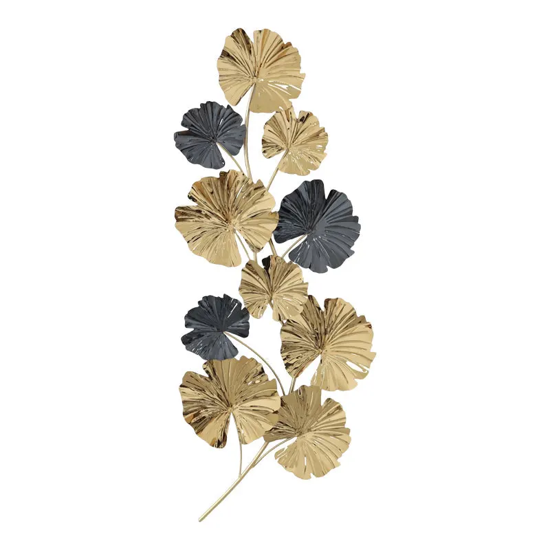 Decoratiune de perete din metal Patrick, Auriu, 59x132x5 cm - Auriu