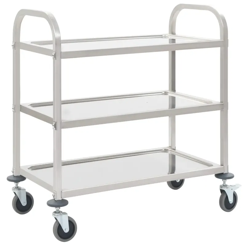 carucior de bucatarie 3 niveluri 95x45x83,5 cm otel inoxidabil