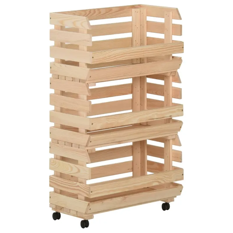carucior pentru legume, 37x30x80 cm, lemn de pin
