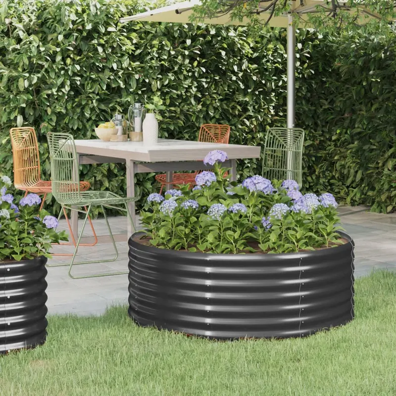 jardiniera, antracit, 100x100x36 cm, otel vopsit electrostatic