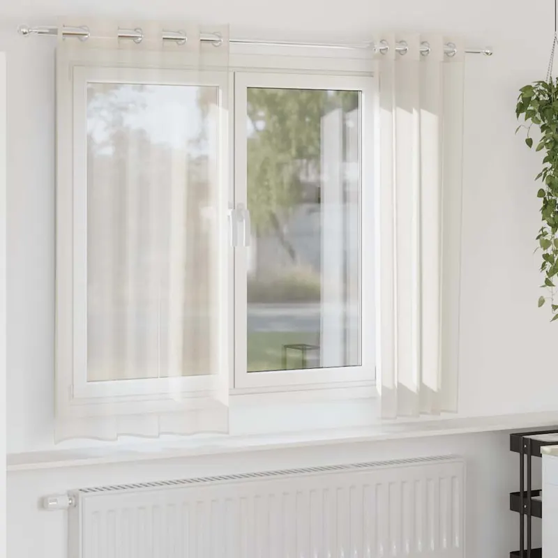 perdele voile cu oelii 2 buc crem 140x175 cm