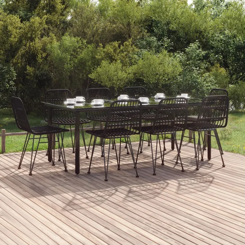set mobilier de gradina, 9 piese, poliratan