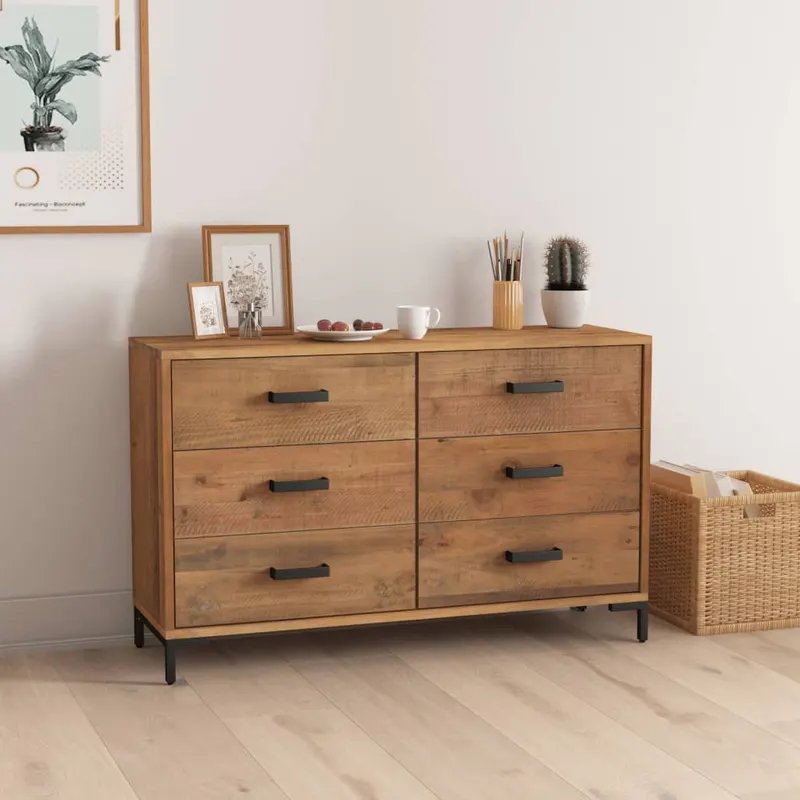 servanta, maro, 110x35x70 cm, lemn masiv de pin reciclat
