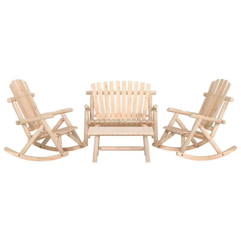 set mobilier de gradina, 4 piese, lemn masiv de molid