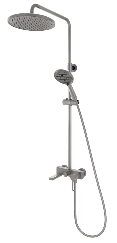 Coloana dus Zaffiro, cu baterie cada dus, bara dus reglabila, cap de dus fix, para si furtun de dus, gun metal