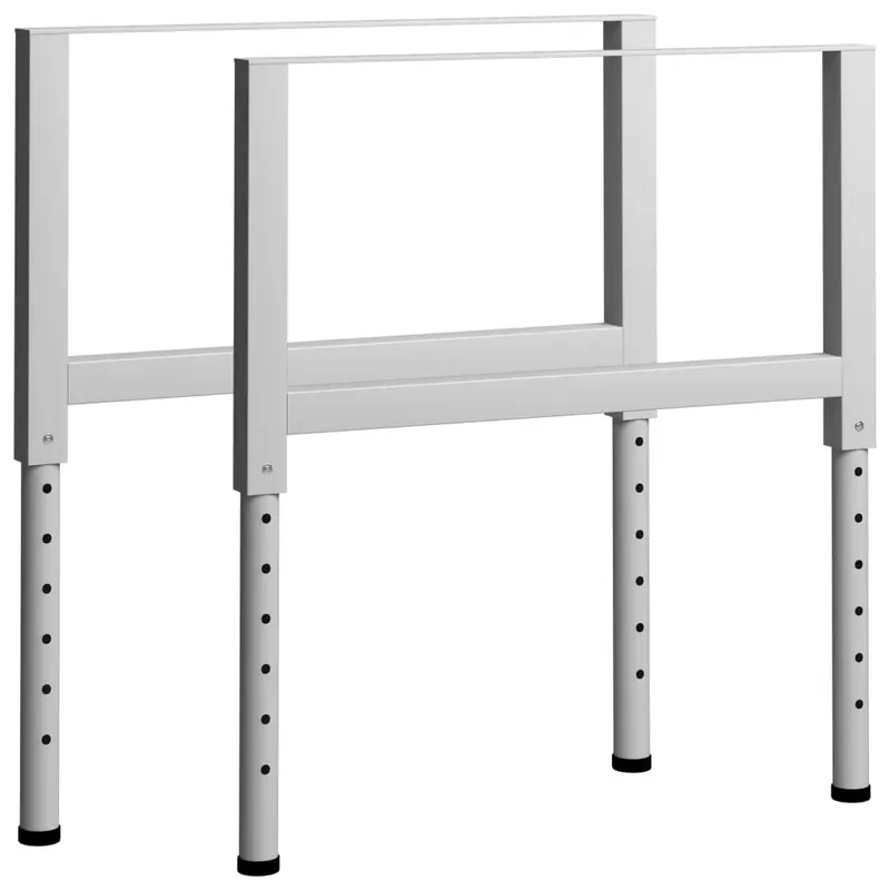 cadre banc lucru reglabile, 2 buc., gri, 85x(69-95,5) cm, metal