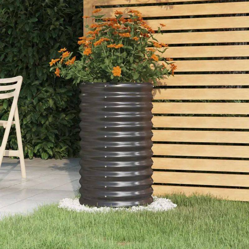 jardiniera antracit 40x40x68 cm otel vopsit electrostatic